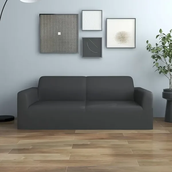 Housse extensible canapé 2places Anthracite Jersey de polyester