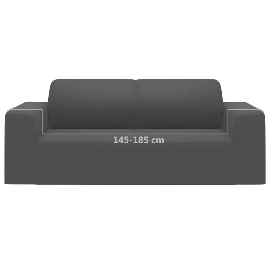 Housse extensible canapé 2places Anthracite Jersey de polyester - 6
