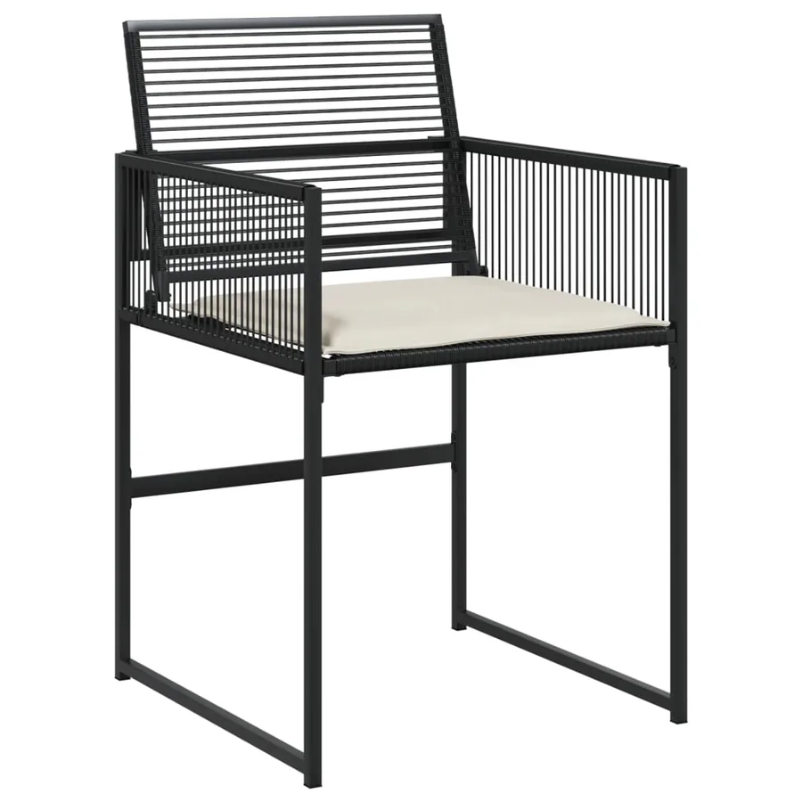 Ensemble à manger de jardin 15 pcs coussins noir résine tressée - 6