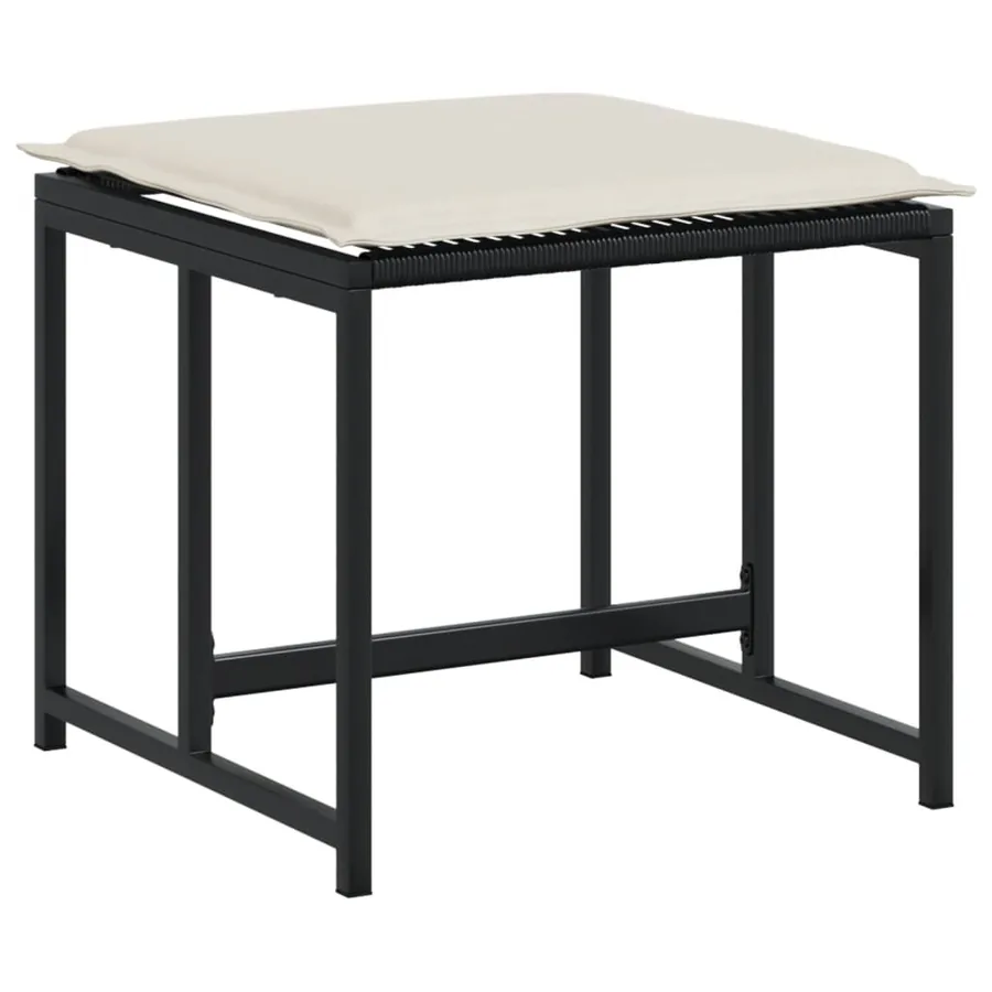Ensemble à manger de jardin 15 pcs coussins noir résine tressée - 7