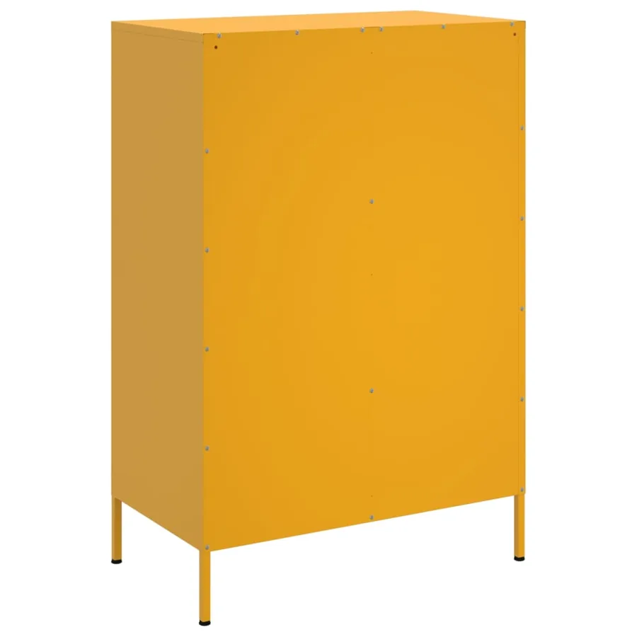 Buffet haut jaune moutarde 68x39x101,5 cm acier - 8