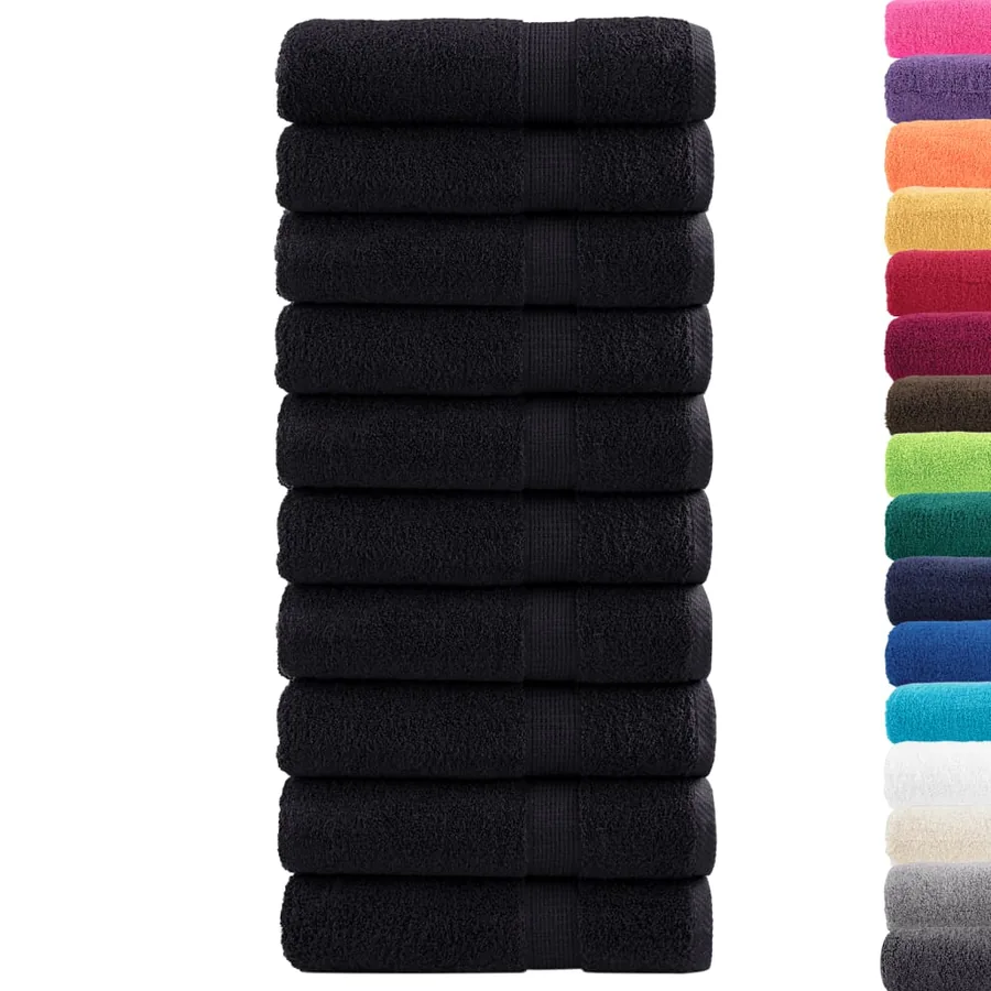 Serviettes de douche de qualité supérieure SOLUND 10 pcs noir - 2