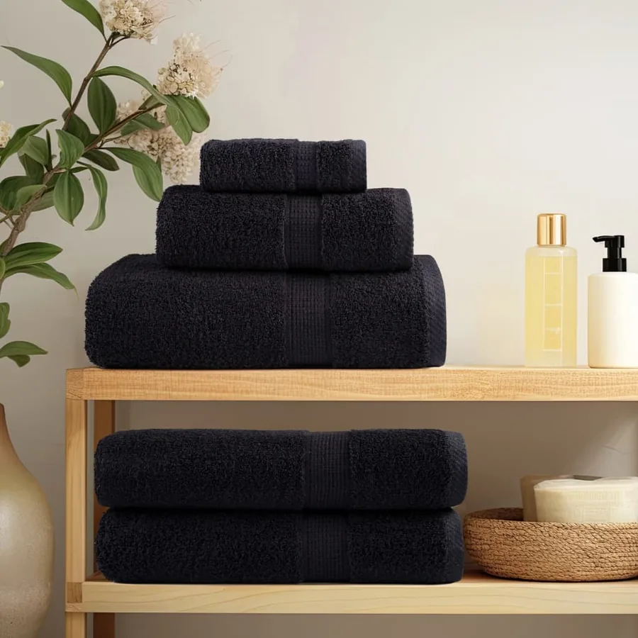 Serviettes de douche de qualité supérieure SOLUND 10 pcs noir - 3