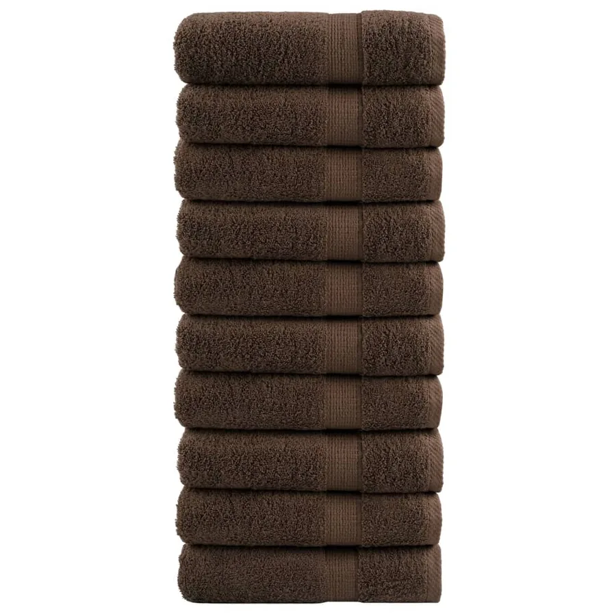 Serviettes de douche de qualité supérieure SOLUND 10 pcs marron