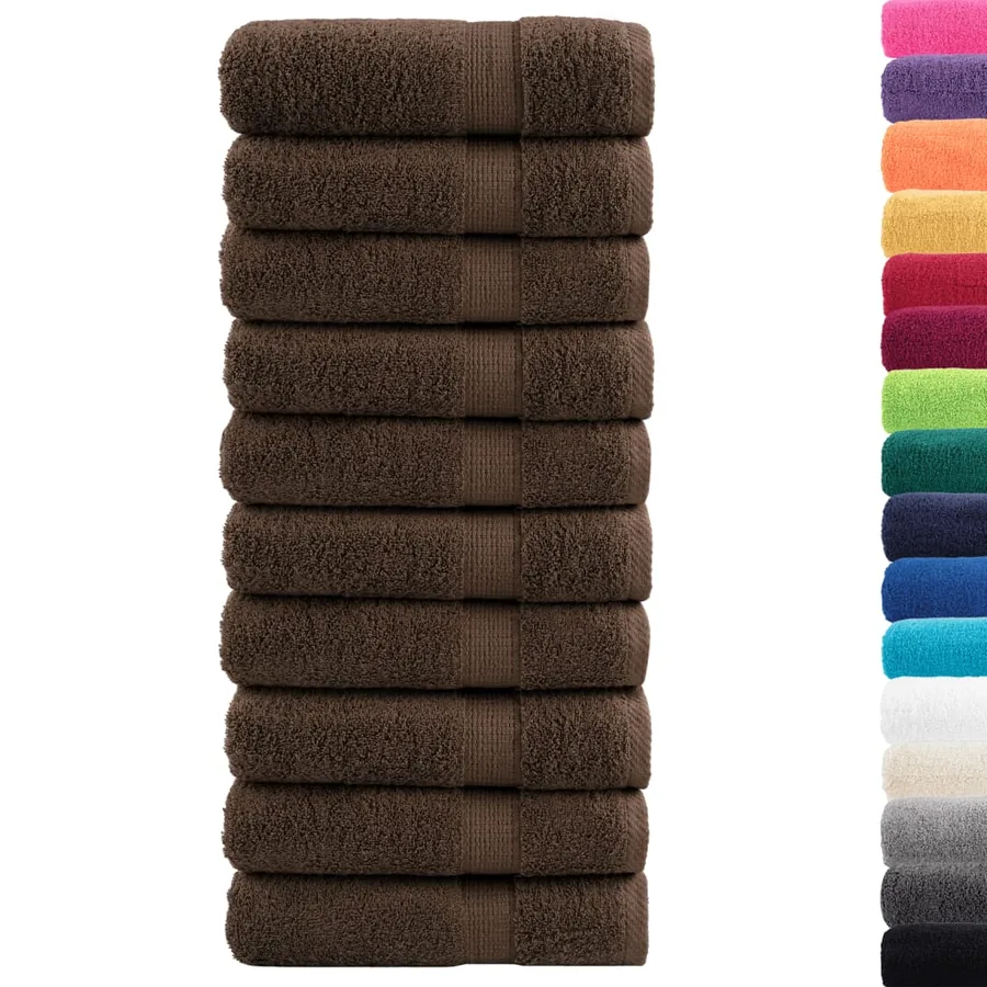 Serviettes de douche de qualité supérieure SOLUND 10 pcs marron - 2