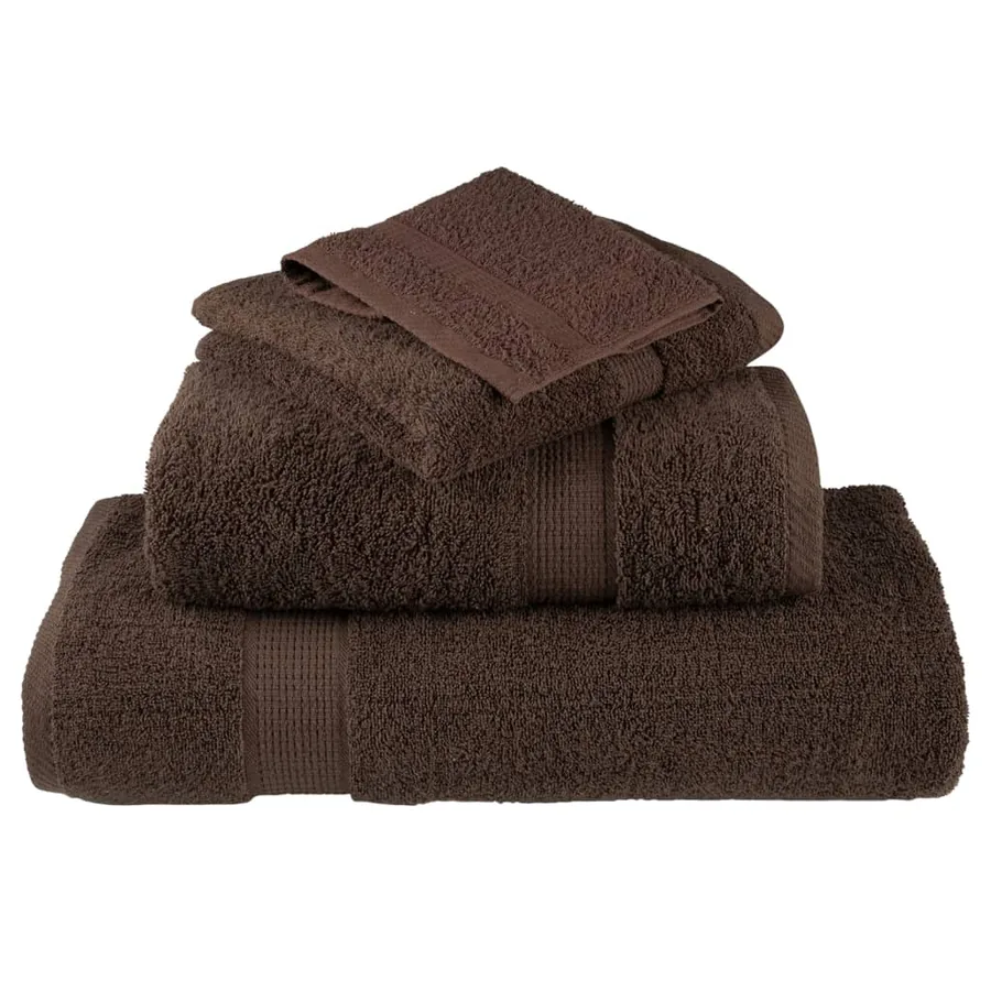 Serviettes de douche de qualité supérieure SOLUND 10 pcs marron - 4