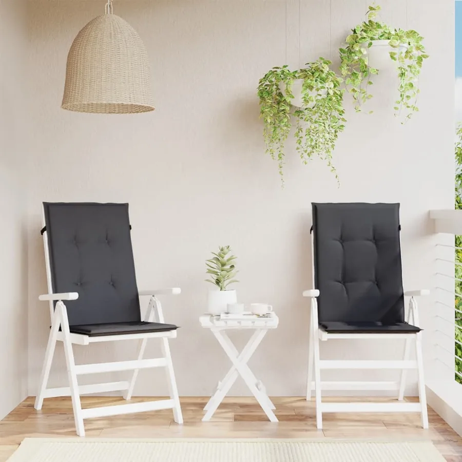 Coussins de chaise à dossier haut lot de 2 anthracite mélangé - 3