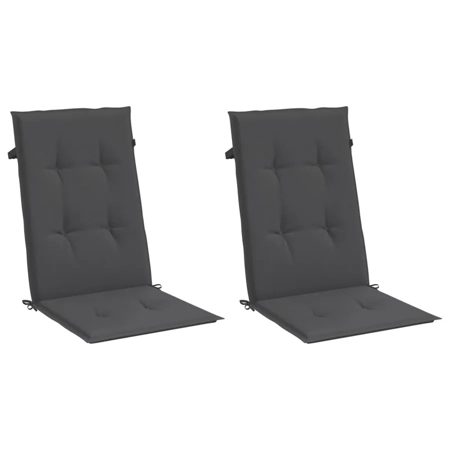 Coussins de chaise à dossier haut lot de 2 anthracite mélangé - 4