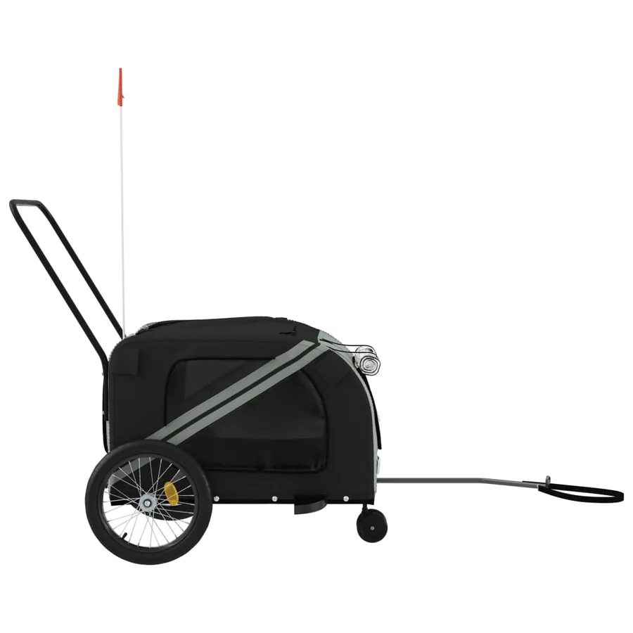 Remorque de vélo pour animaux de compagnie gris et noir - 6
