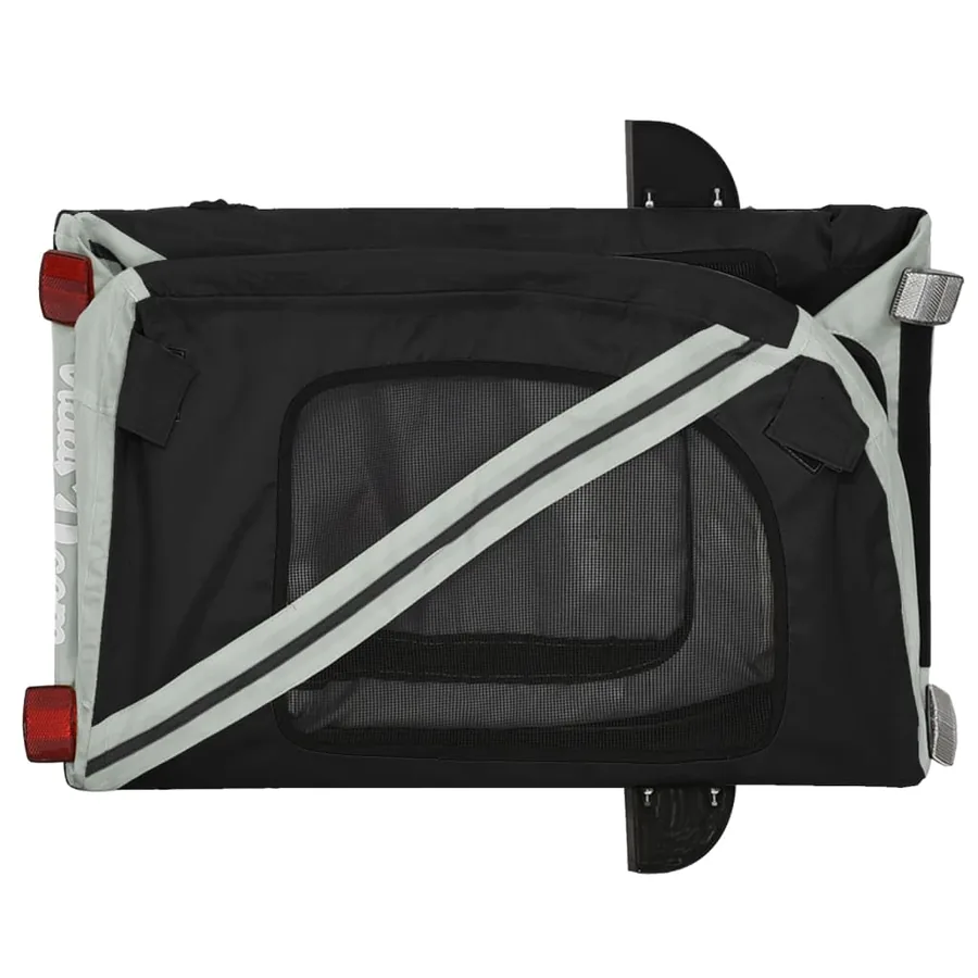 Remorque de vélo pour animaux de compagnie gris et noir - 9