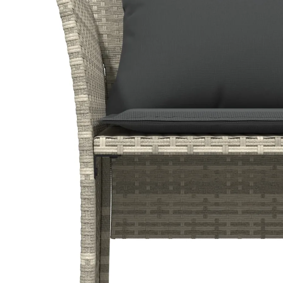 Chaise de jardin avec tabouret gris clair résine tressée - 9