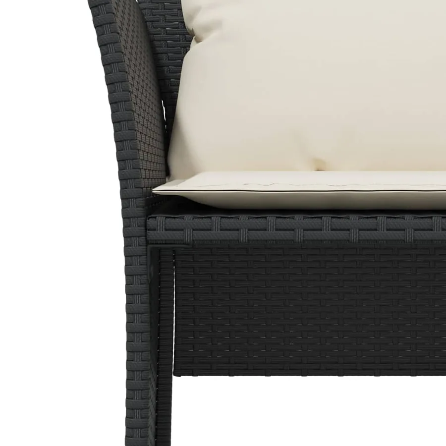 Chaise de jardin avec tabouret noir résine tressée - 9