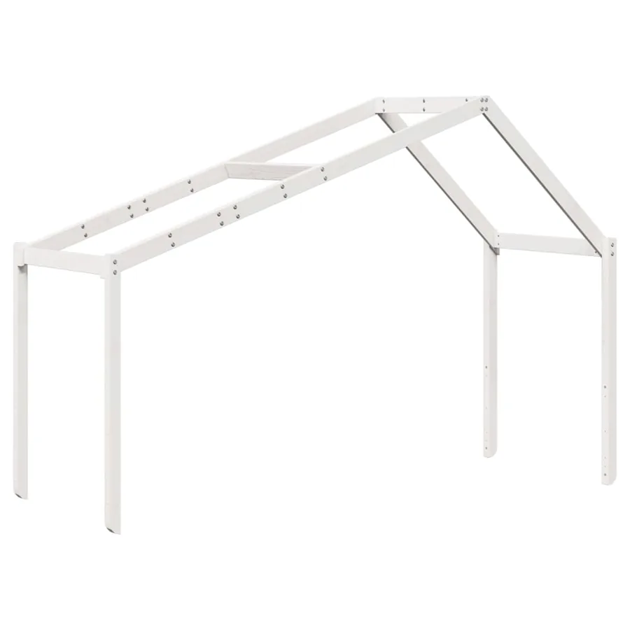 Lit superposé sans matelas blanc 80x200 cm bois de pin massif - 6