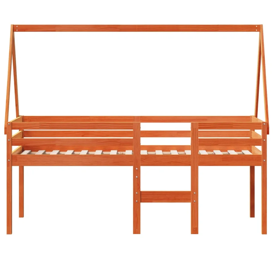 Lit haut sans matelas cire marron 90x200 cm bois de pin massif - 4