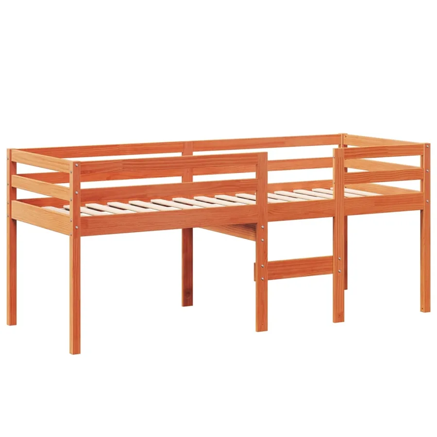 Lit haut sans matelas cire marron 90x200 cm bois de pin massif - 7