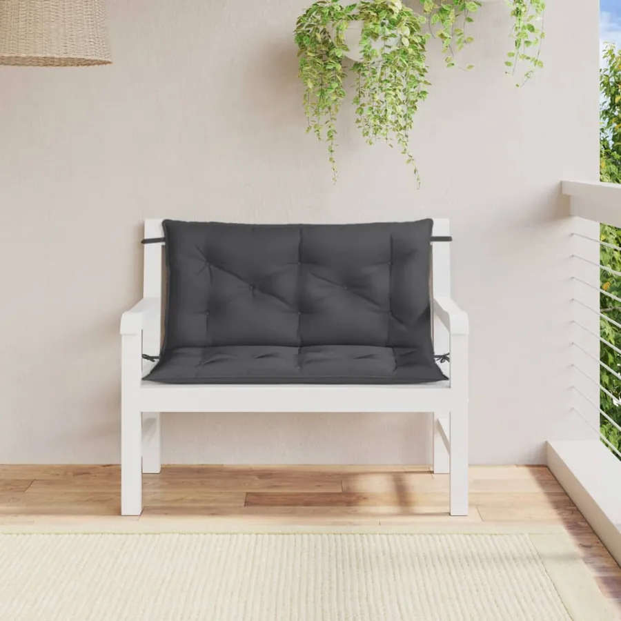 Coussins de banc de jardin lot de 2 anthracite mélangé tissu - 3
