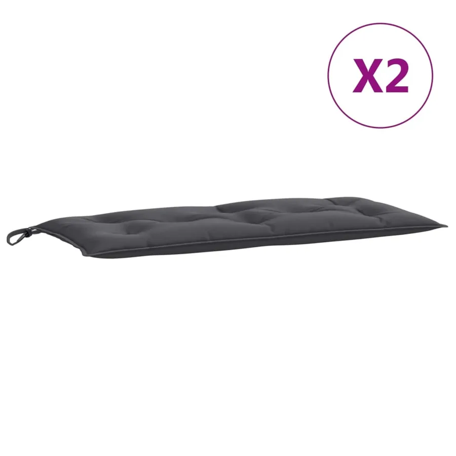 Coussins de banc de jardin lot de 2 anthracite mélangé tissu - 4