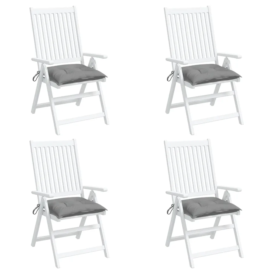 Coussins de chaise lot de 4 gris 50x50x7 cm tissu oxford - 4