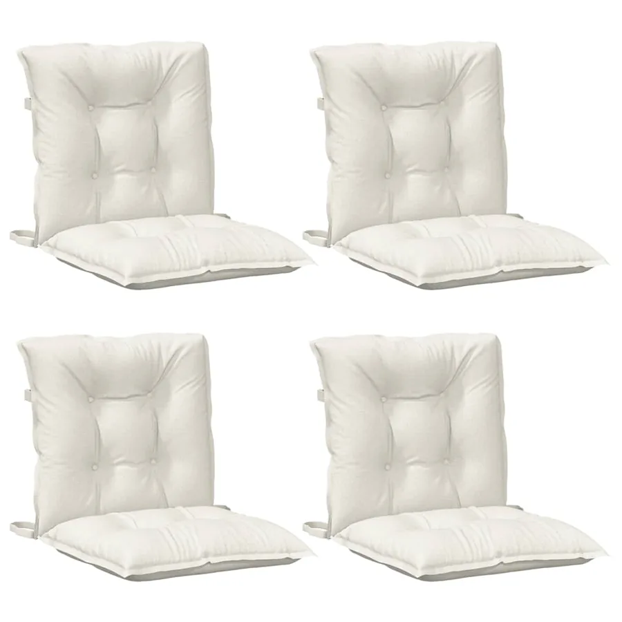 Coussins de chaise à dossier bas lot de 4 crème mélangé tissu - 4