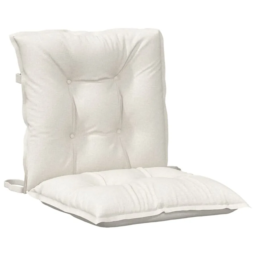 Coussins de chaise à dossier bas lot de 4 crème mélangé tissu - 5