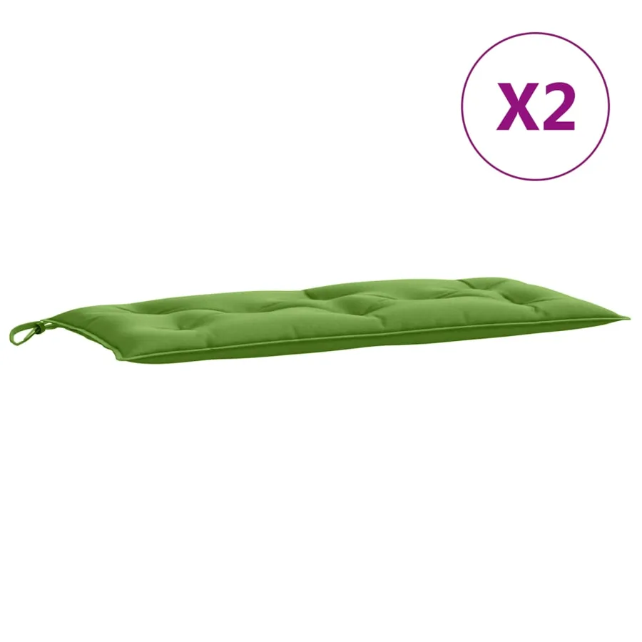 Coussins de banc de jardin lot de 2 vert mélangé tissu - 4