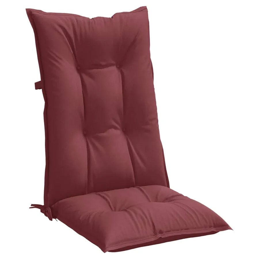 Coussins de chaise dossier haut lot de 2 rouge bordeaux mélangé - 5