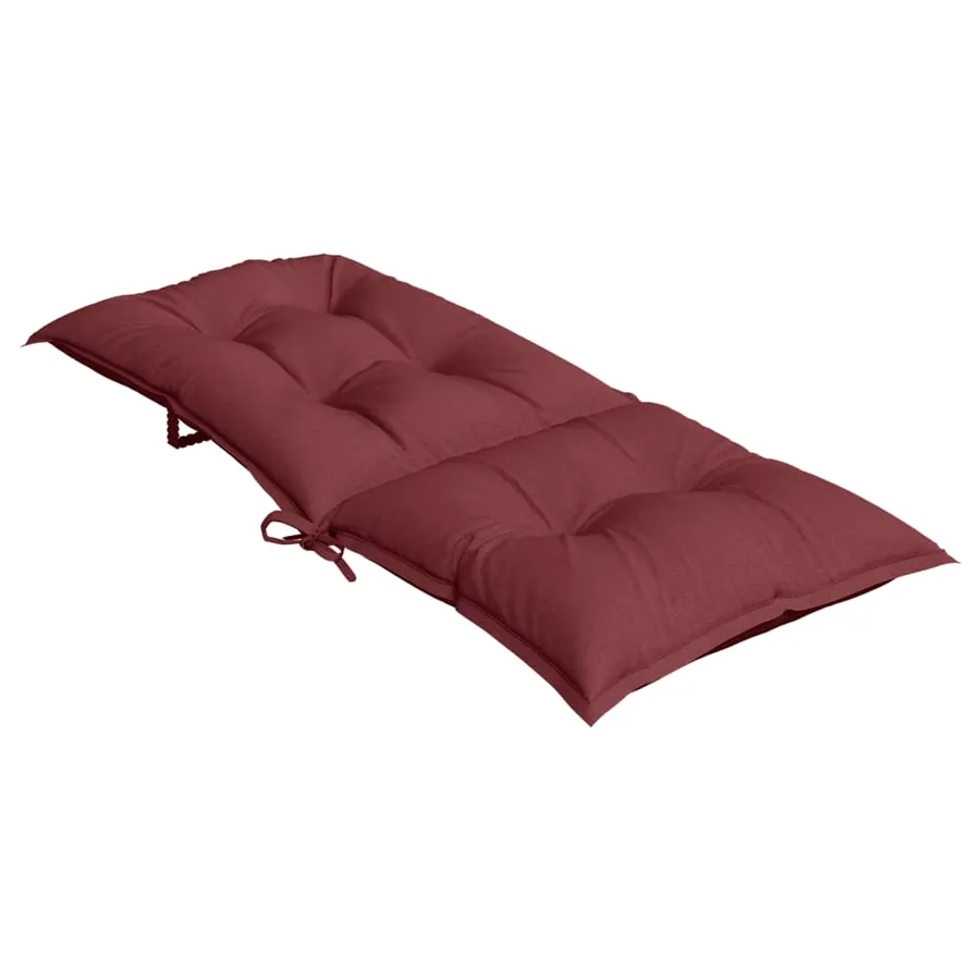 Coussins de chaise dossier haut lot de 2 rouge bordeaux mélangé - 6