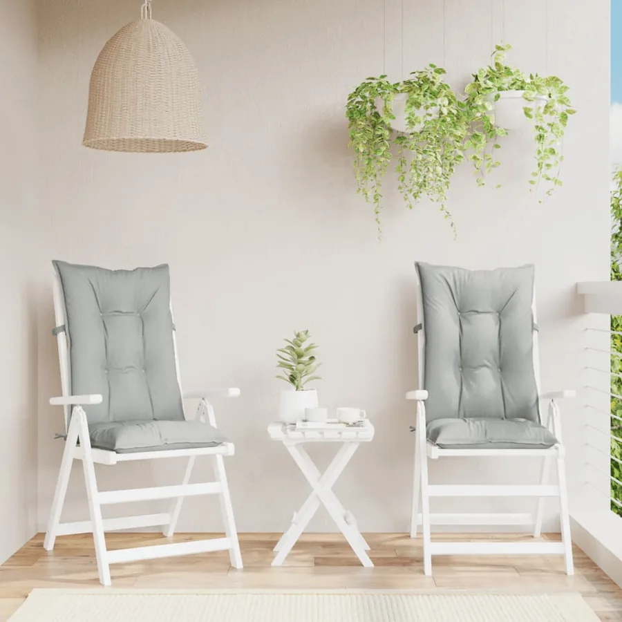 Coussins de chaise à dossier haut lot de 2 gris clair mélangé - 3