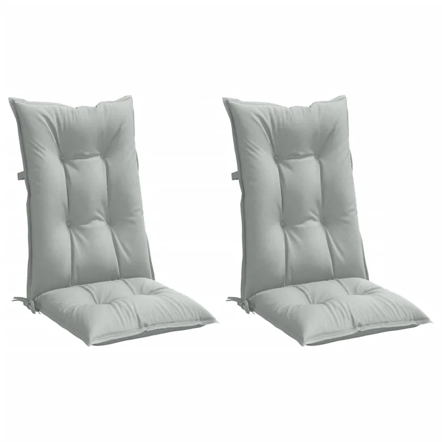 Coussins de chaise à dossier haut lot de 2 gris clair mélangé - 4