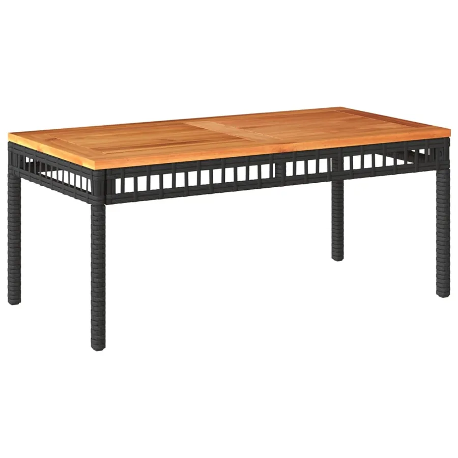 Salon de jardin 4 pcs avec coussins Noir Résine tressée - 8