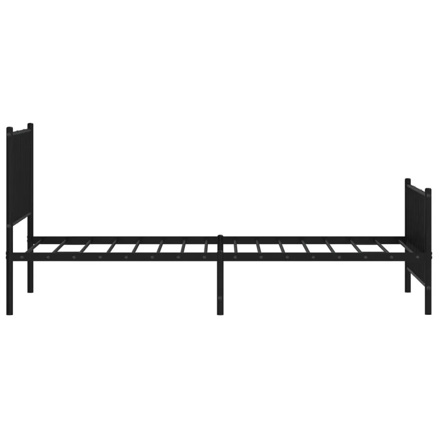 Cadre de lit métal sans matelas avec pied de lit noir 90x200 cm - 6