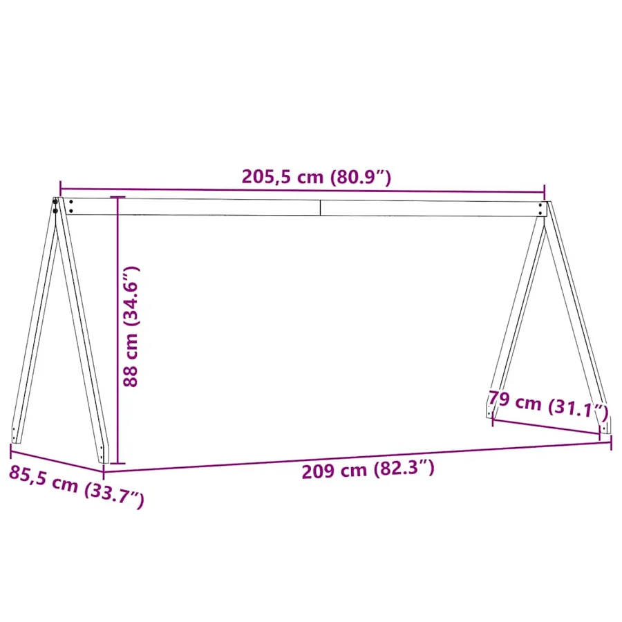 Toit de lit pour enfants blanc 209x85,5x88cm bois de pin massif - 9