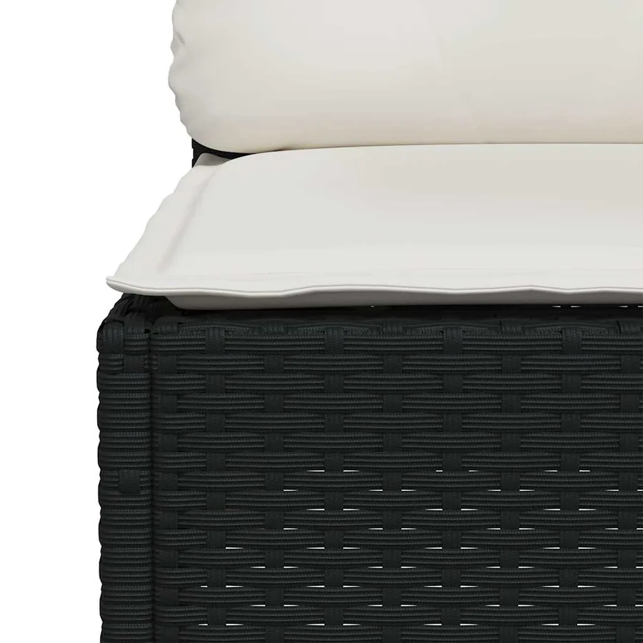 Salon de jardin 8 pcs avec coussins noir résine tressée - 5