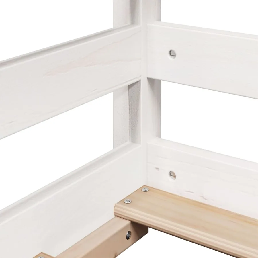 Lit superposé sans matelas blanc 80x200 cm bois de pin massif - 9