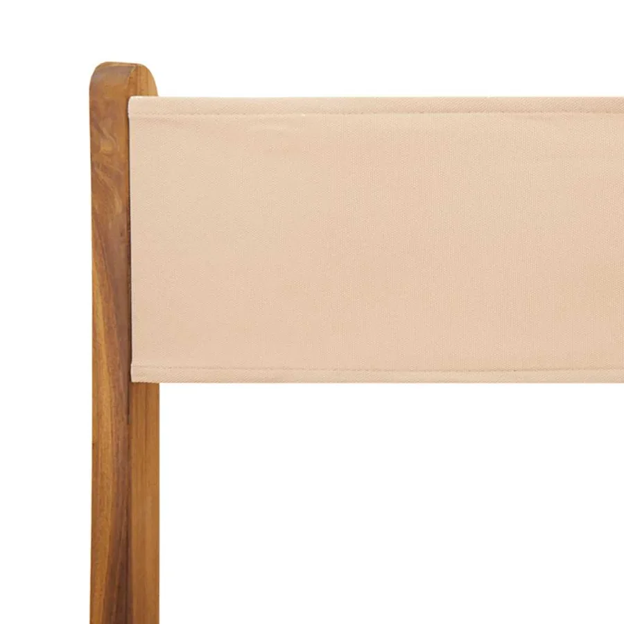 Ensemble de bistro 3 pcs beige tissu et bois massif - 10