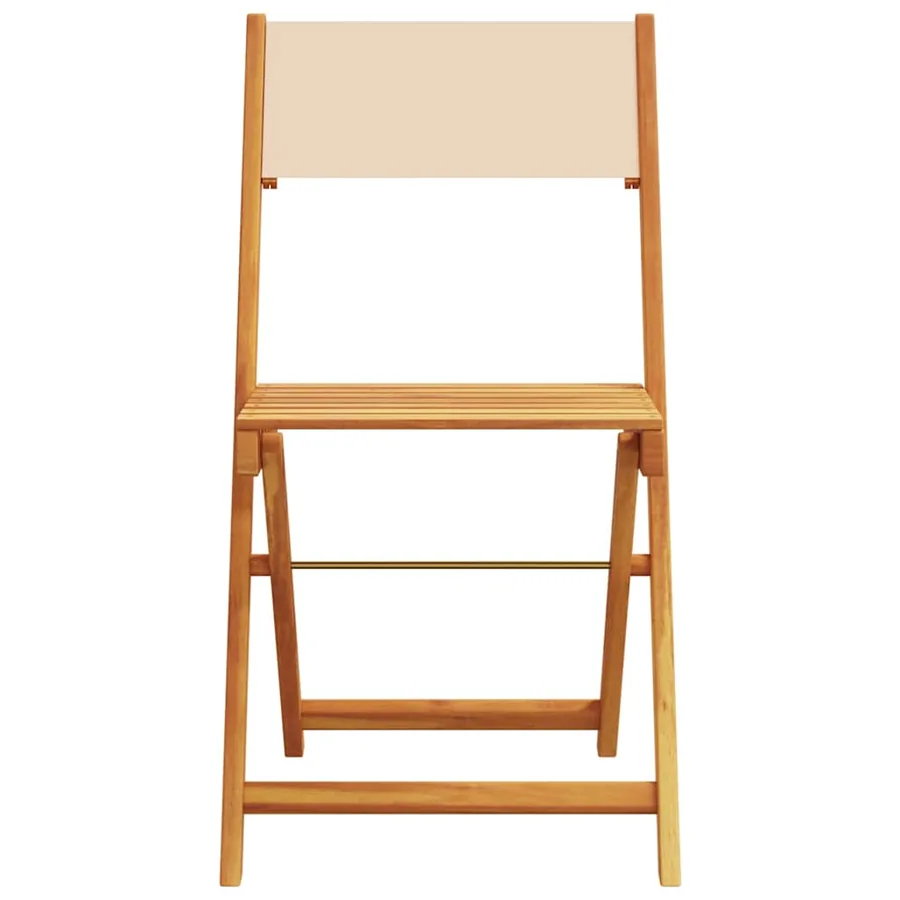 Ensemble de bistro 3 pcs beige tissu et bois massif - 4