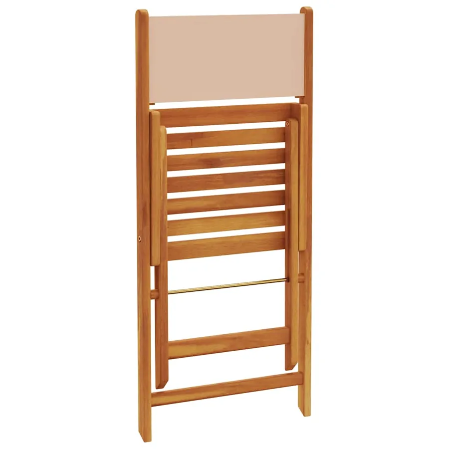 Ensemble de bistro 3 pcs beige tissu et bois massif - 7