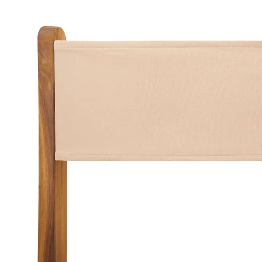 Ensemble à manger de jardin 5 pcs beige tissu et bois massif - 10