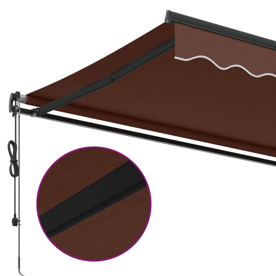 Auvent rétractable automatique marron 350x250 cm - 7