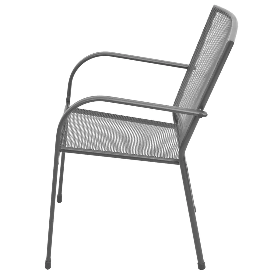 Ensemble de chaises de jardin empilables 3 pcs anthracite - 6