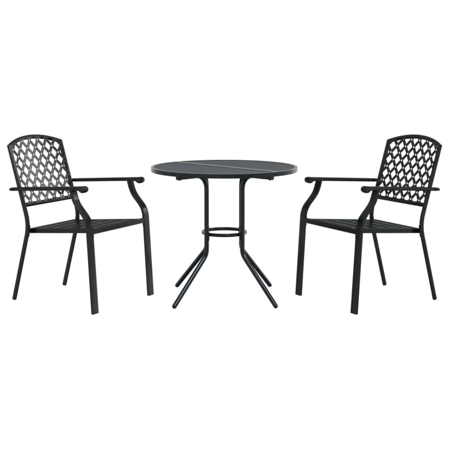 Ensemble de chaises de jardin empilables 3 pcs anthracite - 2