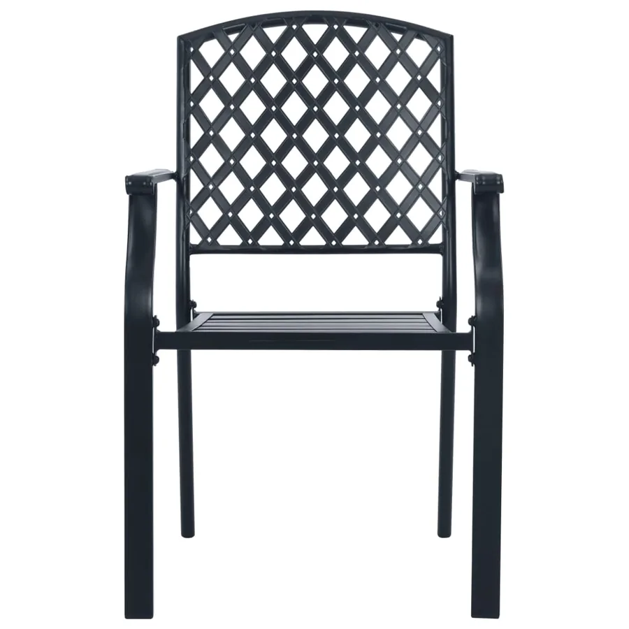 Ensemble de chaises de jardin empilables 3 pcs anthracite - 5
