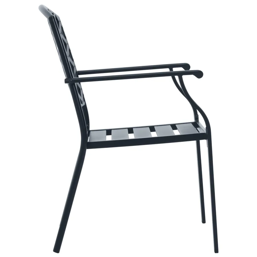 Ensemble de chaises de jardin empilables 3 pcs anthracite - 7
