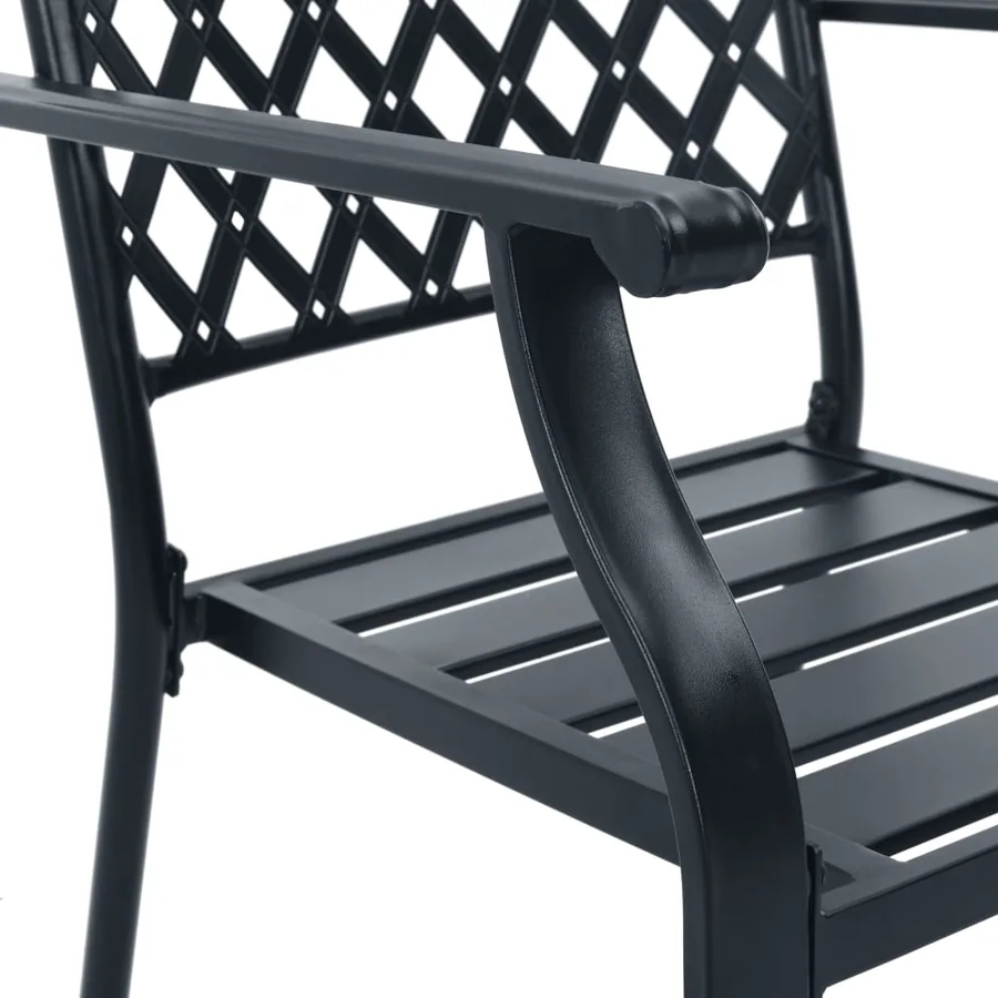 Ensemble de chaises de jardin empilables 3 pcs anthracite - 8