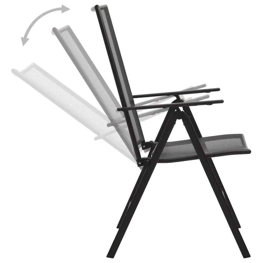 Ensemble de chaises de jardin inclinables 5 pcs anthracite - 7