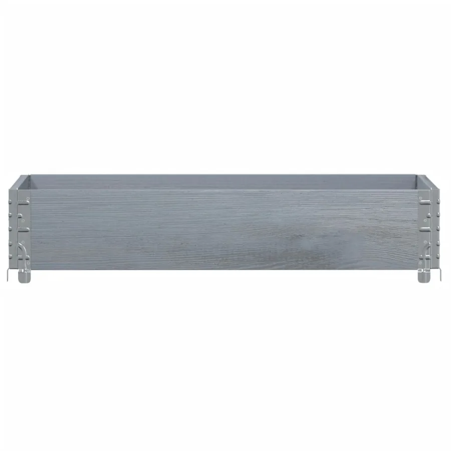 Jardinière gris 100x50 cm bois massif de pin - 3