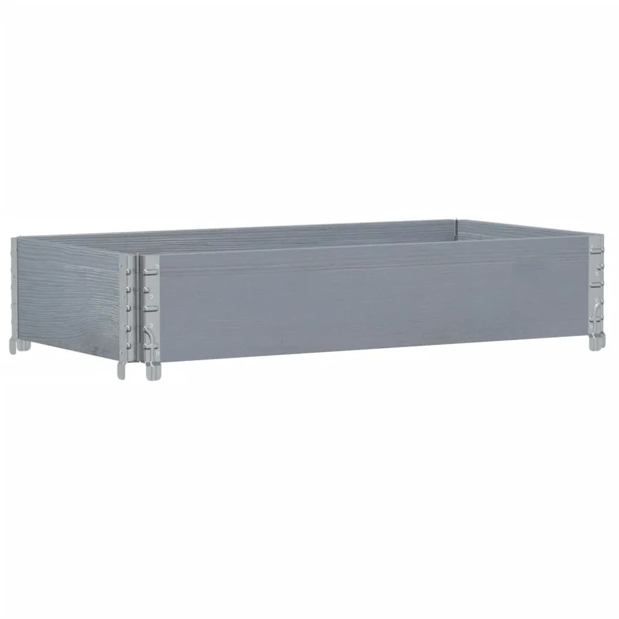 Jardinière gris 100x50 cm bois massif de pin - 5