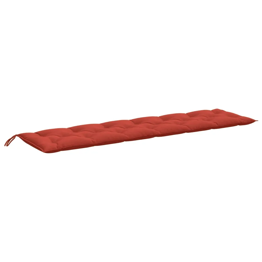 Coussins de banc de jardin lot de 2 rouge mélangé tissu - 5