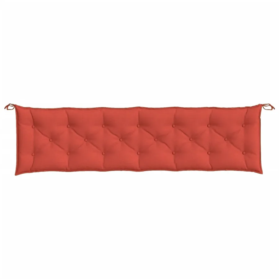 Coussins de banc de jardin lot de 2 rouge mélangé tissu - 6