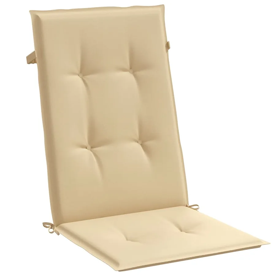 Coussins de chaise à dossier haut lot de 2 beige mélangé tissu - 5